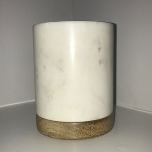 Marble and Wood Candle Pedestal